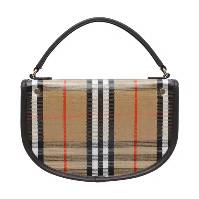 Burberry Check Motif Crossbody Handbag With Removable Strap