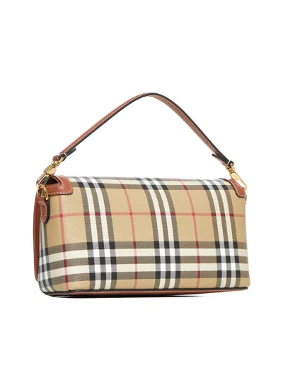 Burberry Women Note Check Canvas Small Bag