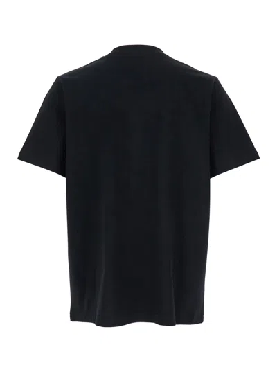 Casablanca Black Crewneck T-shirt With Logo On The Front In Cotton Man In Black