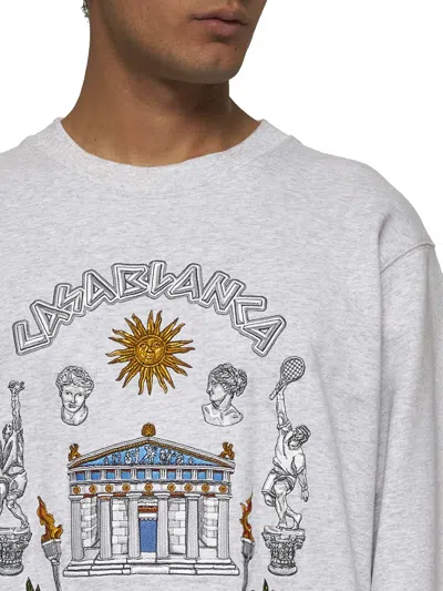 Casablanca Grey Long Sleeves Printed Sweatshirt In White