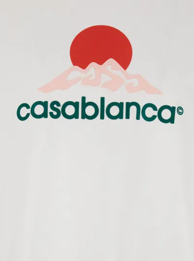Casablanca White Crewneck T-shirt With Logo On The Front In White