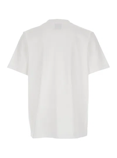 Casablanca White Crewneck T-shirt With Logo On The Front In Cotton Man In Blue