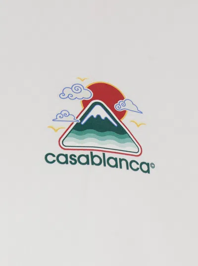 Casablanca White T-shirt With Crewneck And Logo On The Front And Maxi Logo On The Back In Cotton Man In White