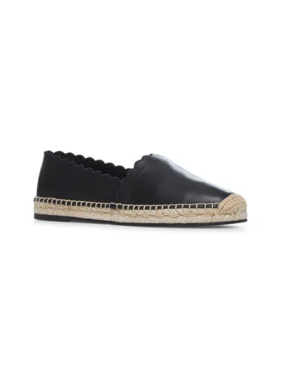 Chloé Womens Chloe Isla Logo-embossed Leather Espadrilles