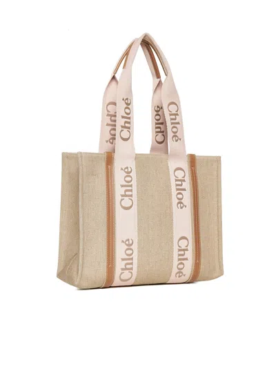 Chloé Women Chloe Woody Linen Tote Bag
