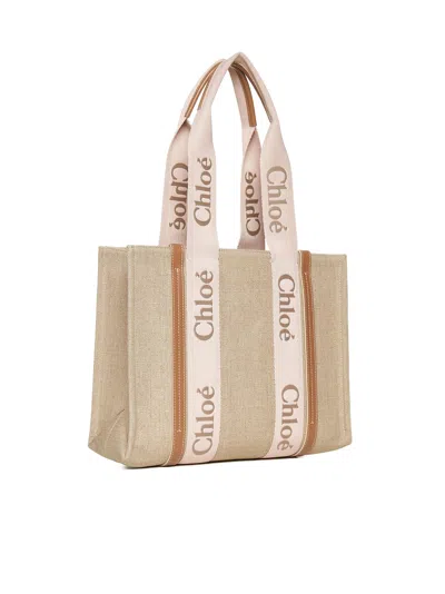 Chloé Women Chloe Woody Linen Tote Bag