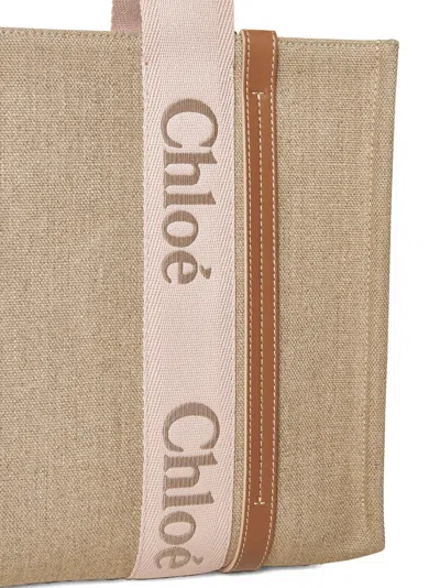 Chloé Women Chloe Woody Linen Tote Bag