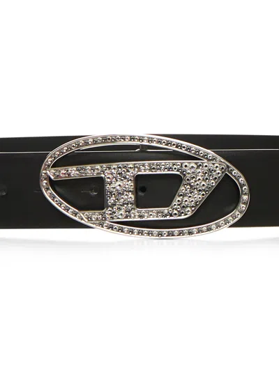 Diesel Women Black B-1dr Strass Belt
