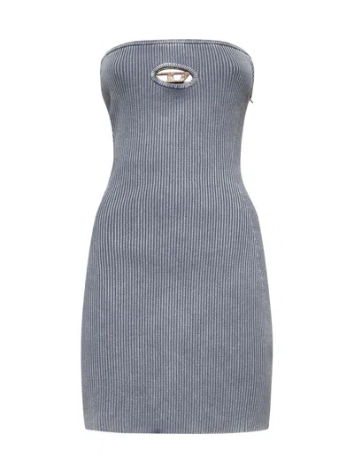 Diesel Women Grey M-scolour Bandeau Minidress In Gray