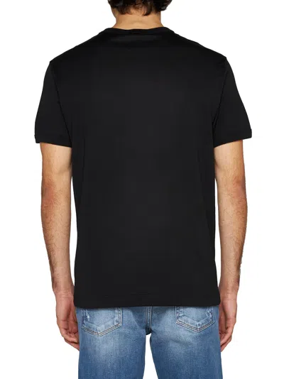 Dolce & Gabbana Embroidered Bee And Crown Cotton T-shirt In Black