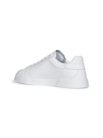 Dolce & Gabbana Leather Sneakers In White