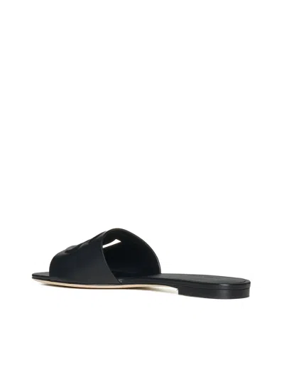 Dolce & Gabbana Dolce&gabbana Women Dg Logo Rubber Beachwear Sliders In Black