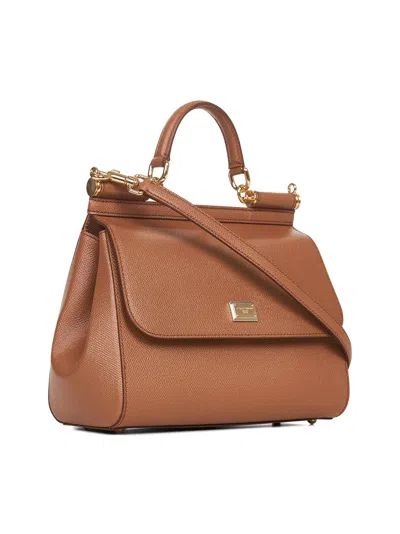Dolce & Gabbana Women Camel Large Sicily Handbag