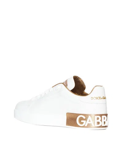 Dolce & Gabbana Women White Nappa Leather Portofino Sneakers