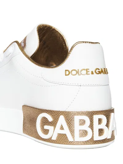 Dolce & Gabbana Women White Nappa Leather Portofino Sneakers