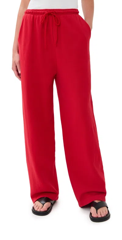 The Elder Statesman Daily Wide Leg Sweatpants Sanguinello