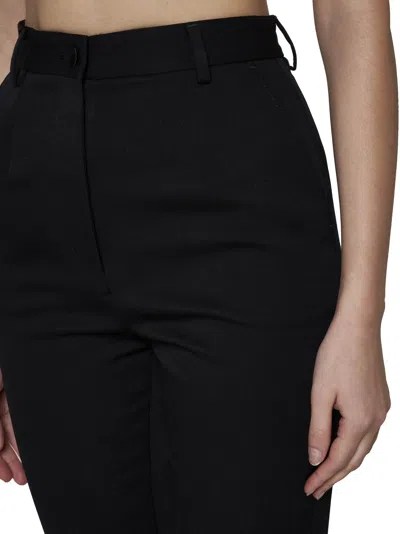 Dolce & Gabbana Women Stretch Wool And Silk Trousers In Black