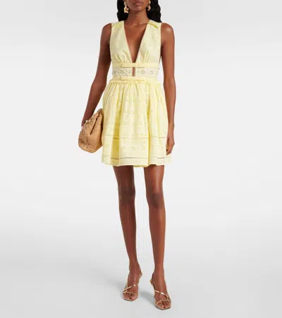 Self-portrait Broderie Anglaise Cotton Minidress