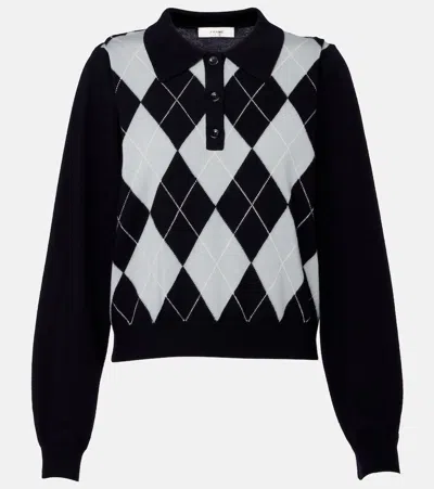 Frame Argyle Wool-blend Polo Sweater