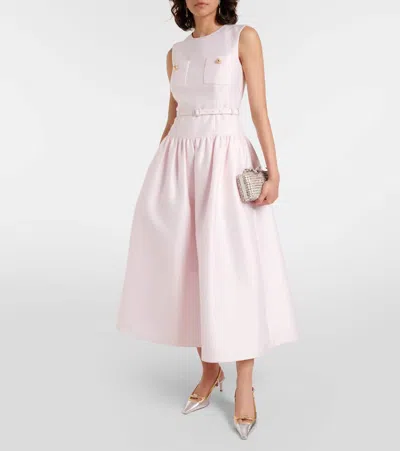 Self-portrait Taffeta Midi Dress In Pink