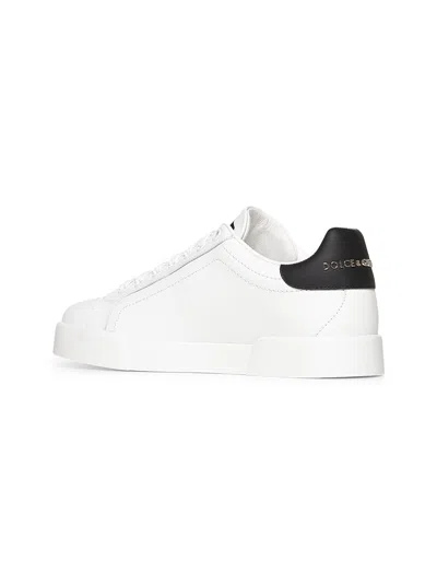 Dolce & Gabbana Women White Leather Portofino Light Sneakers In White