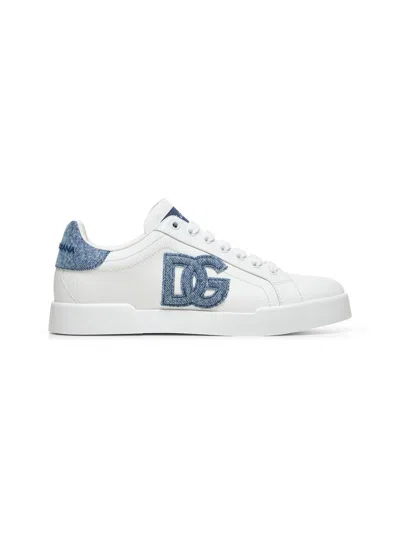 Dolce & Gabbana Women White Leather Portofino Sneakers