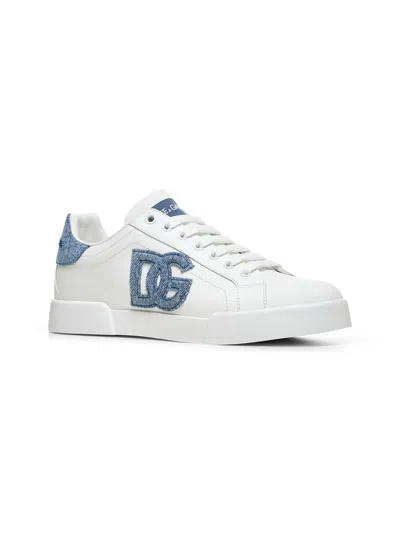 Dolce & Gabbana Women White Leather Portofino Sneakers