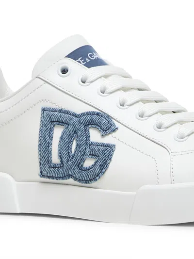 Dolce & Gabbana Women White Leather Portofino Sneakers