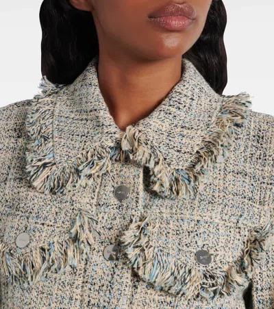 Ganni Cropped Cotton Tweed Jacket