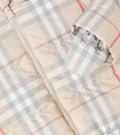 Burberry Baby  Check Down Snowsuit In Neutral