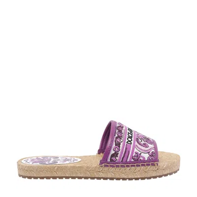 Dolce & Gabbana Dolce&gabbana Women Maiolica Pattern Espadrilles Slides