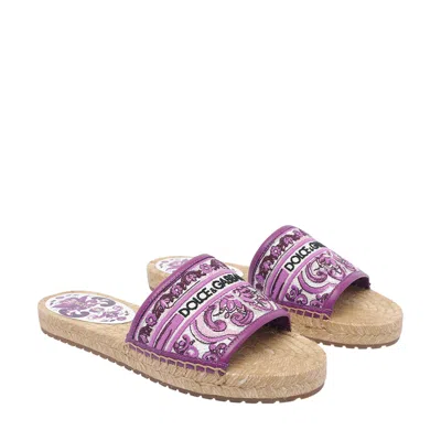 Dolce & Gabbana Dolce&gabbana Women Maiolica Pattern Espadrilles Slides