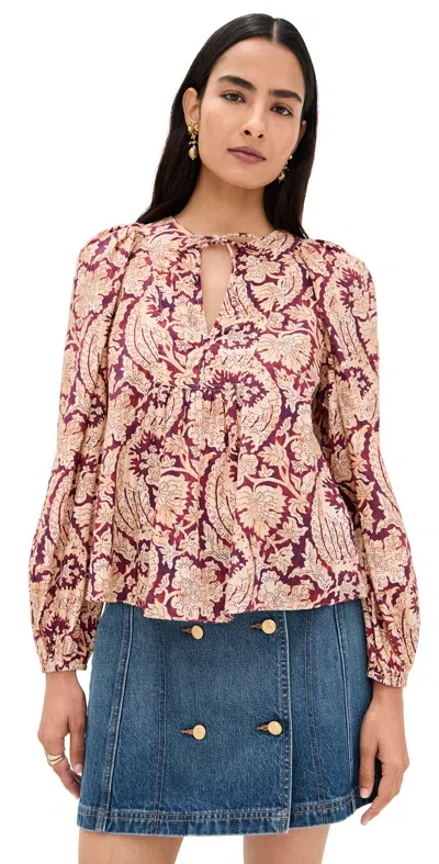 Ulla Johnson Brea Long Sleeve Blouse Amaranthus
