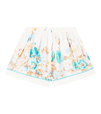 Zimmermann Scarborough Floral Cotton Shorts In Multi