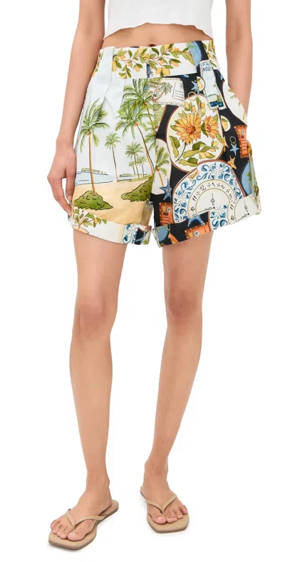Farm Rio Print Shorts Latin Trip Scarves Multicolor In Multi