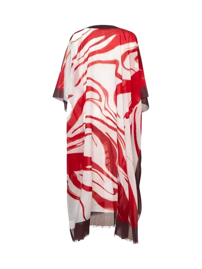 Dries Van Noten Printed Cotton Kaftan In Red