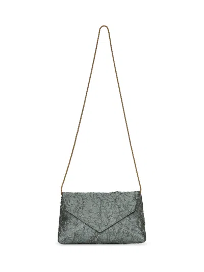 Dries Van Noten Women Green Envelope Clutch Bag
