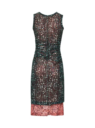 Dries Van Noten Women Printed Mesh Layered Midi Dress In Black