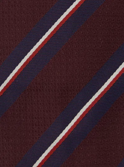 Dsquared2 Bordeaux Tie With All-over Striped Motif