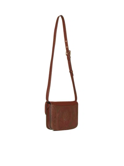 Etro Essential Canvas And Leather Small Bag In Brown
