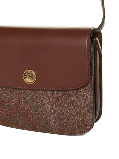 Etro Essential Canvas And Leather Small Bag In Brown