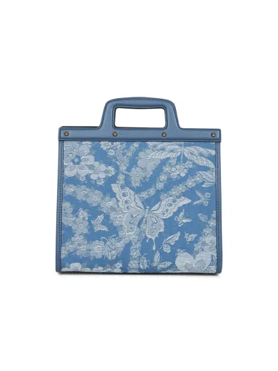 Etro Women Light Blue Love Trotter Medium Shopping Bag