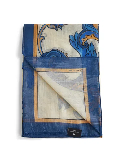 Etro Paisley Pattern Silk Blend Scarf In Multi