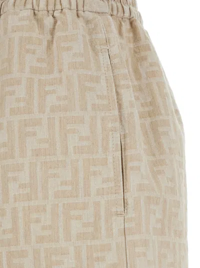 Fendi Chambray Ff Shorts In Multi