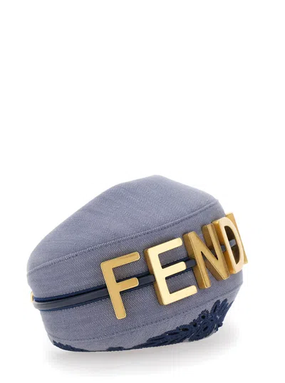 Fendi Mini Graphy Denim Embroidrey