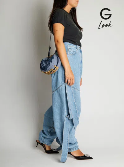 Fendi Mini Graphy Denim Embroidrey