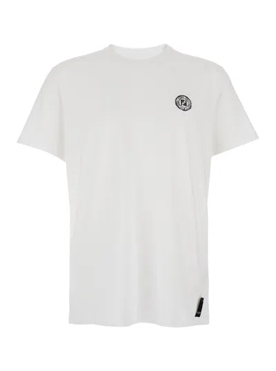 Fendi Stamp Crew Neck Patch Detail Short Sleeves In White