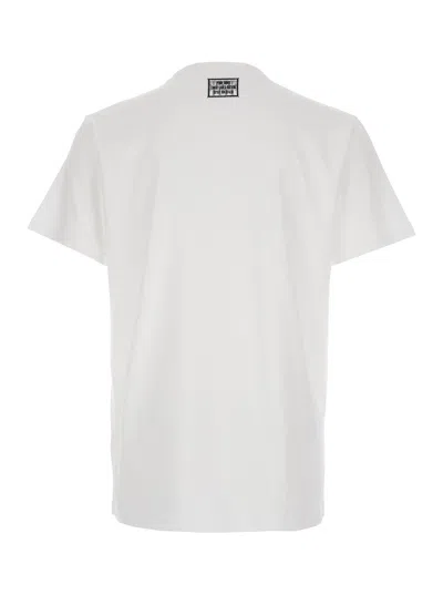 Fendi Stamp Crew Neck Patch Detail Short Sleeves In White