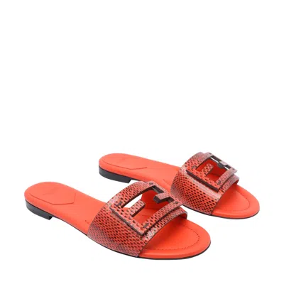 Fendi Women Baguette Slides In Red