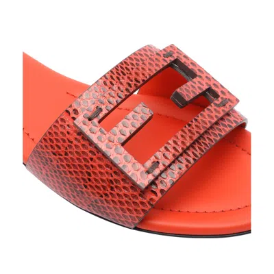 Fendi Women Baguette Slides In Red